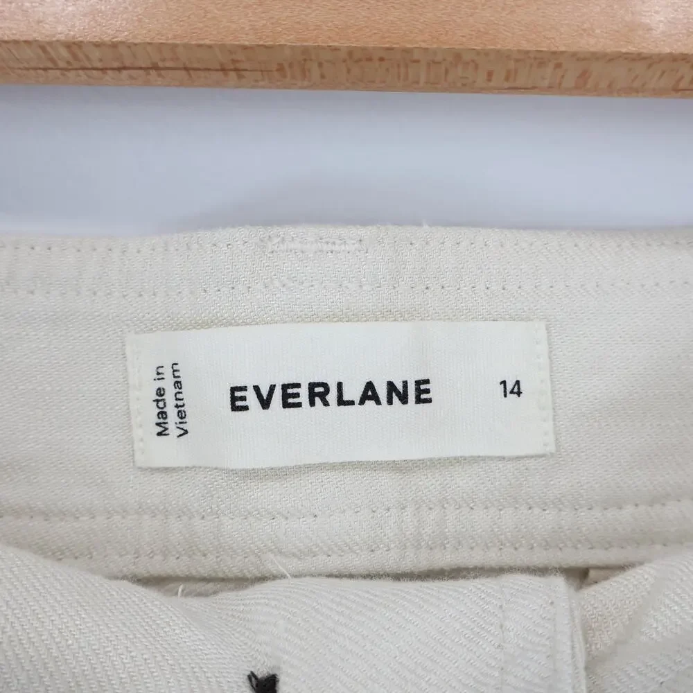NWT Everlane The Everywhere Pant In Stretch Linen High-Rise Birch Tan Size 14